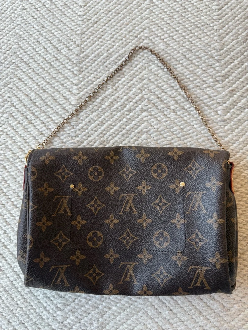 Louis Vuitton Favorite Monogram Canvas Brown and Gold Chain Shoulder Bag